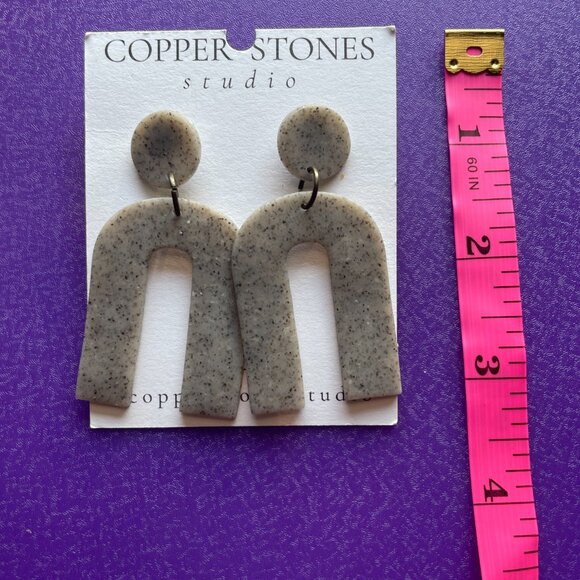 Bundle 3 pairs for $12. Copper Stones Studio Gray Dangle Earrings - Picture 2 of 2